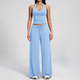 yoga Gym Set 2 Pieces Women Wide Leg Straight Pants Sports Tank Suit