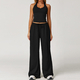 yoga Gym Set 2 Pieces Women Wide Leg Straight Pants Sports Tank Suit