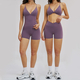 women's 2 Piece Gym Workout Set Yoga Bra And Shorts Fitness Wear Quick-Dry Sports Bra Suit