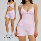 women's 2 Piece Gym Workout Set Yoga Bra And Shorts Fitness Wear Quick-Dry Sports Bra Suit
