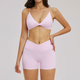 women's 2 Piece Gym Workout Set Yoga Bra And Shorts Fitness Wear Quick-Dry Sports Bra Suit