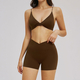 women's 2 Piece Gym Workout Set Yoga Bra And Shorts Fitness Wear Quick-Dry Sports Bra Suit