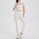 mesh Short Sleeve Yoga Set With Buttery Soft Leggings