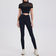 mesh Short Sleeve Yoga Set With Buttery Soft Leggings