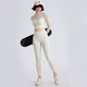 women's 2-Piece Yoga Set Long Sleeve Mesh Gym Dress With Chest Pad