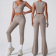 women's High Waist Bell Bottom Yoga Set 2 Piece Sports Bra & Leggings