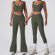 women's High Waist Bell Bottom Yoga Set 2 Piece Sports Bra & Leggings