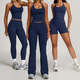 women's Yoga Set 2-Piece Fitness Sports Vest And Flared Leggings