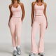 women's Yoga Set 2-Piece Fitness Sports Vest And Flared Leggings