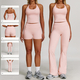 women's Yoga Set 2-Piece Fitness Sports Vest And Flared Leggings