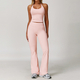 women's Yoga Set 2-Piece Fitness Sports Vest And Flared Leggings