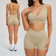 women's High Waist Cycling Shorts & Yoga Bra Set