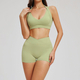 women's High Waist Cycling Shorts & Yoga Bra Set