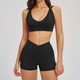 women's High Waist Cycling Shorts & Yoga Bra Set