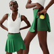 yoga Sets 2 Piece Women Gym Crop Tops Tennis Skirts Sports Suits Breathable Quick Dry