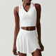 yoga Sets 2 Piece Women Gym Crop Tops Tennis Skirts Sports Suits Breathable Quick Dry