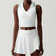 yoga Sets 2 Piece Women Gym Crop Tops Tennis Skirts Sports Suits Breathable Quick Dry