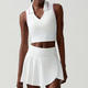 yoga Sets 2 Piece Women Gym Crop Tops Tennis Skirts Sports Suits Breathable Quick Dry