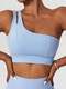 one Shoulder Yoga Skirt Set With High Waist Crop Top