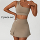 one Shoulder Yoga Skirt Set With High Waist Crop Top