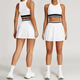 women’S Two-Piece Yoga Set High Waist Tennis Skirt Crop Top Gym Suit Breathable Sportswear