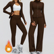 women's 2-Piece Yoga Set - Long Sleeve Top & Gym Leggings