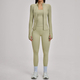 yoga Set 3-Piece Women Long Sleeve Crop Top Fitness Tracksuit With Leggings