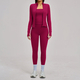 yoga Set 3-Piece Women Long Sleeve Crop Top Fitness Tracksuit With Leggings