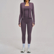 yoga Set 3-Piece Women Long Sleeve Crop Top Fitness Tracksuit With Leggings