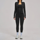 yoga Set 3-Piece Women Long Sleeve Crop Top Fitness Tracksuit With Leggings