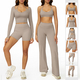 women’S 2 Piece Yoga Tracksuit With Cross Back Long Sleeve Top And Leggings