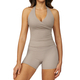 women’S 2 Piece Yoga Tracksuit With Cross Back Long Sleeve Top And Leggings