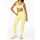 women’S 2 Piece Yoga Tracksuit With Cross Back Long Sleeve Top And Leggings