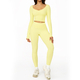 women’S 2 Piece Yoga Tracksuit With Cross Back Long Sleeve Top And Leggings