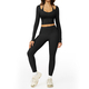 women’S 2 Piece Yoga Tracksuit With Cross Back Long Sleeve Top And Leggings