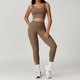 women's Yoga Fitness Sports Set With High Waist Leggings