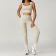 women's Yoga Fitness Sports Set With High Waist Leggings