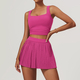 2-3 Piece Yoga Set For Women Outdoor Sports Running Gym Tennis Suit Slim Elastic Golf Fitness Pleated Skirt