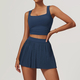 2-3 Piece Yoga Set For Women Outdoor Sports Running Gym Tennis Suit Slim Elastic Golf Fitness Pleated Skirt
