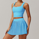2-3 Piece Yoga Set For Women Outdoor Sports Running Gym Tennis Suit Slim Elastic Golf Fitness Pleated Skirt
