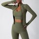 women Yoga Tracksuit Set Long Sleeve Crop Top High Waist Leggings
