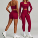 women Yoga Tracksuit Set Long Sleeve Crop Top High Waist Leggings