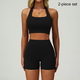 women Yoga Tracksuit Set Long Sleeve Crop Top High Waist Leggings