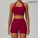 women Yoga Tracksuit Set Long Sleeve Crop Top High Waist Leggings