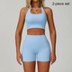 women Yoga Tracksuit Set Long Sleeve Crop Top High Waist Leggings