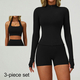 women Yoga Tracksuit Set Long Sleeve Crop Top High Waist Leggings