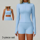women Yoga Tracksuit Set Long Sleeve Crop Top High Waist Leggings