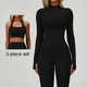 women Yoga Tracksuit Set Long Sleeve Crop Top High Waist Leggings