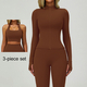 women Yoga Tracksuit Set Long Sleeve Crop Top High Waist Leggings