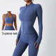 women Yoga Tracksuit Set Long Sleeve Crop Top High Waist Leggings